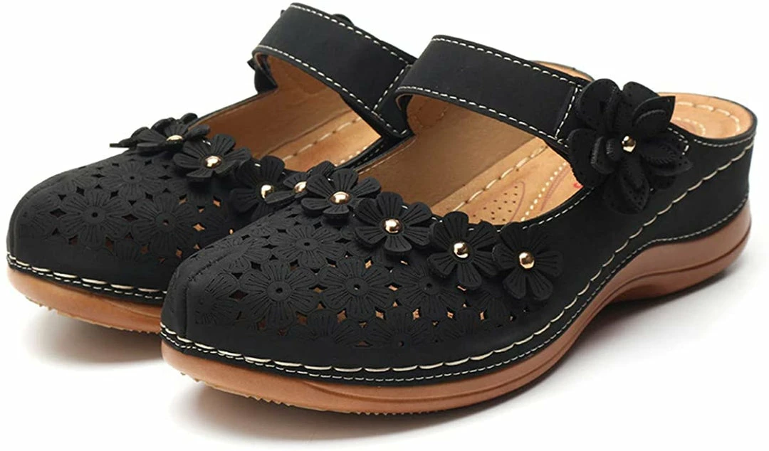 Nuheel® Women's Clogs Leather Slippers Leather Slip On Mules Flat Sandals 46 Nuheel® Women's Clogs Leather Slippers Leather Slip On Mules Flat Sandals