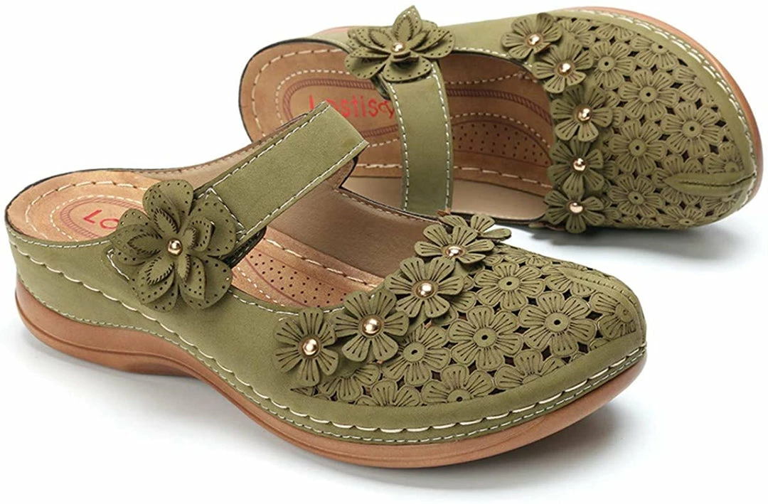 Nuheel® Women's Clogs Leather Slippers Leather Slip On Mules Flat Sandals 52 Nuheel® Women's Clogs Leather Slippers Leather Slip On Mules Flat Sandals