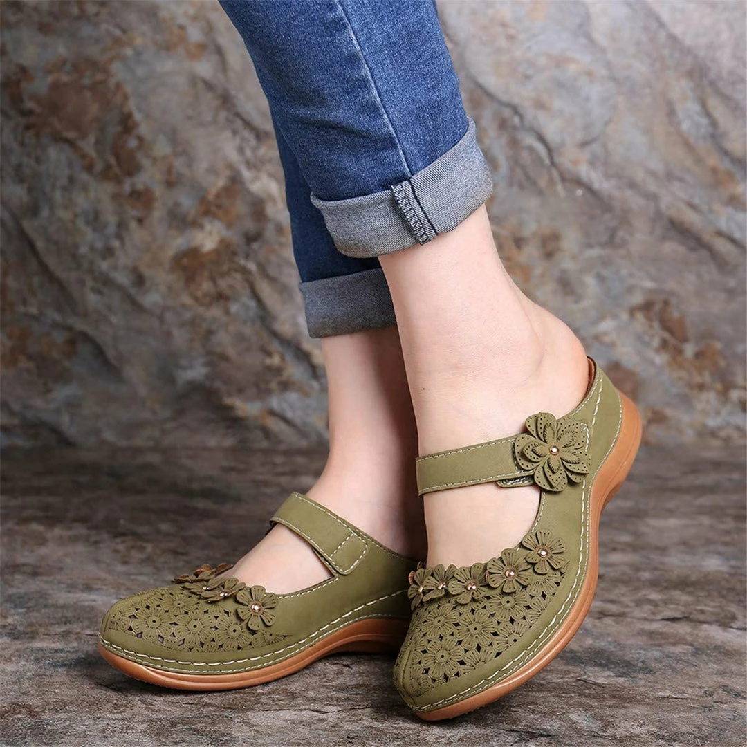 Nuheel® Women's Clogs Leather Slippers Leather Slip On Mules Flat Sandals 57 Nuheel® Women's Clogs Leather Slippers Leather Slip On Mules Flat Sandals