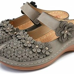 Nuheel® Women's Clogs Leather Slippers Leather Slip On Mules Flat Sandals 120 Nuheel® Women's Clogs Leather Slippers Leather Slip On Mules Flat Sandals