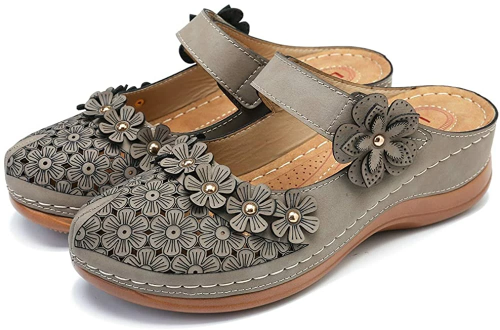 Nuheel® Women's Clogs Leather Slippers Leather Slip On Mules Flat Sandals 59 Nuheel® Women's Clogs Leather Slippers Leather Slip On Mules Flat Sandals