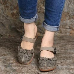 Nuheel® Women's Clogs Leather Slippers Leather Slip On Mules Flat Sandals 125 Nuheel® Women's Clogs Leather Slippers Leather Slip On Mules Flat Sandals