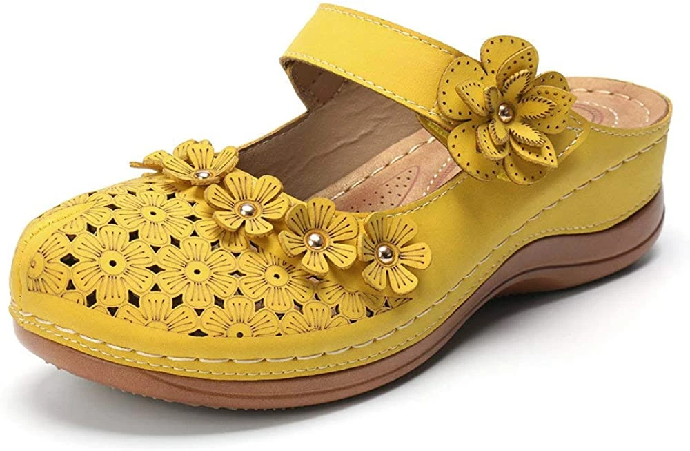 Nuheel® Women's Clogs Leather Slippers Leather Slip On Mules Flat Sandals 37 Nuheel® Women's Clogs Leather Slippers Leather Slip On Mules Flat Sandals