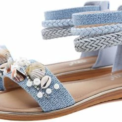 Nuheel® Woman Women's Gladiator Flat Sandals Roman Flip Flops Shoes Sandals With Zipper