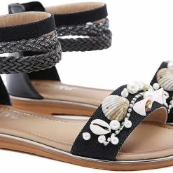 Nuheel® Woman Women's Gladiator Flat Sandals Roman Flip Flops Shoes Sandals With Zipper