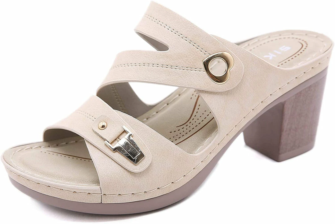Nuheel® Woman Women Summer Sandals With Block Heel Comfort Wedge Sandals 3 Nuheel® Woman Women Summer Sandals With Block Heel Comfort Wedge Sandals
