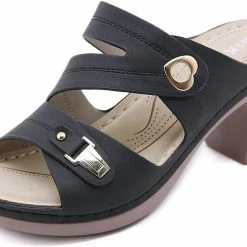 Nuheel® Woman Women Summer Sandals With Block Heel Comfort Wedge Sandals 30 Nuheel® Woman Women Summer Sandals With Block Heel Comfort Wedge Sandals