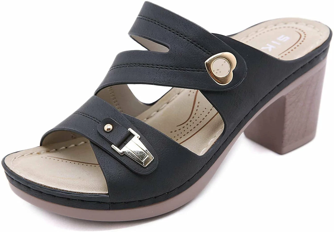 Nuheel® Woman Women Summer Sandals With Block Heel Comfort Wedge Sandals 10 Nuheel® Woman Women Summer Sandals With Block Heel Comfort Wedge Sandals