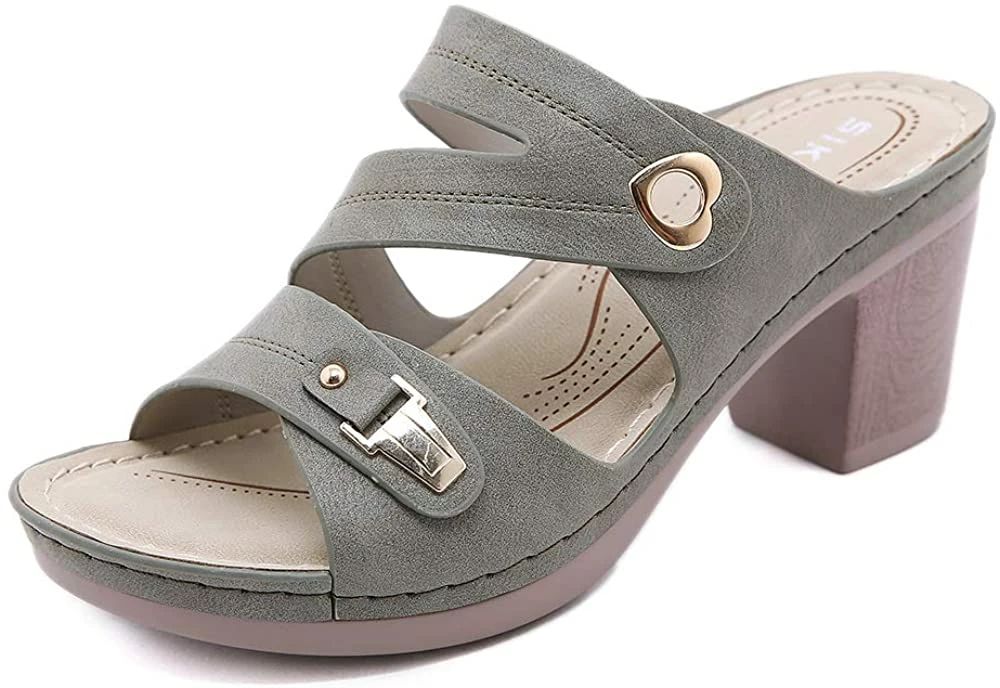 Nuheel® Woman Women Summer Sandals With Block Heel Comfort Wedge Sandals 17 Nuheel® Woman Women Summer Sandals With Block Heel Comfort Wedge Sandals