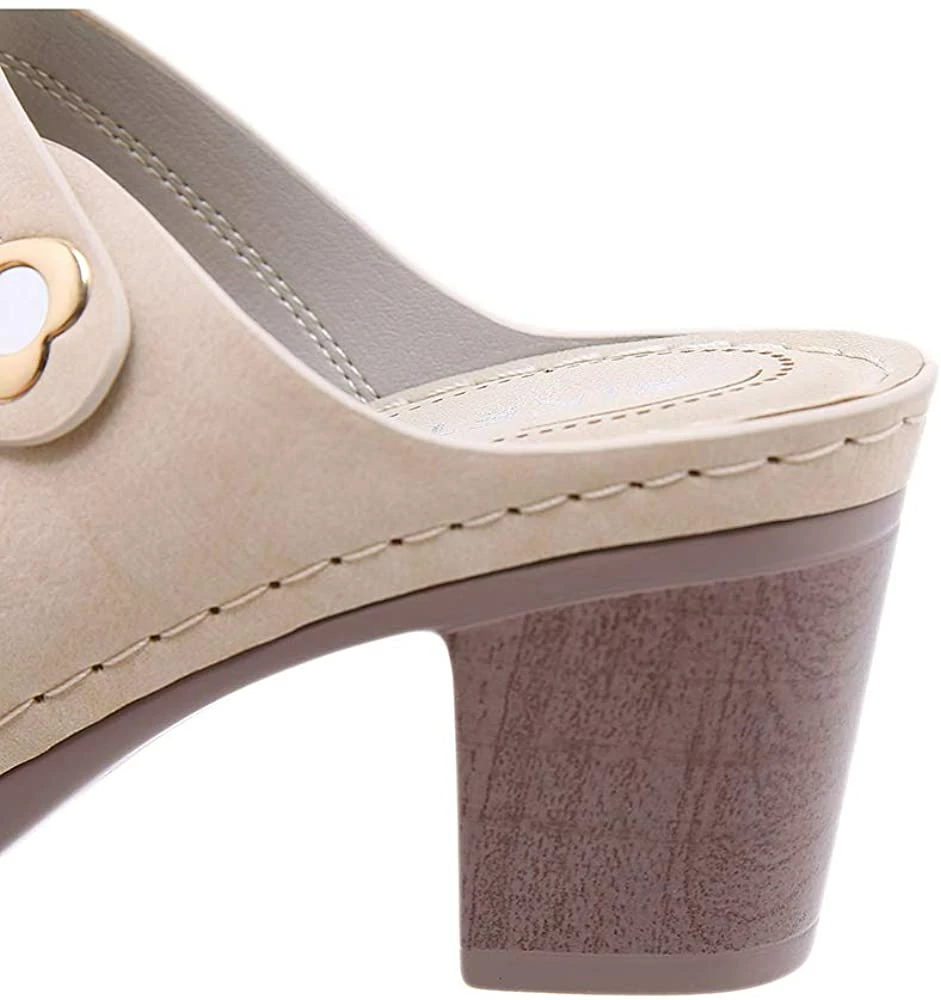 Nuheel® Woman Women Summer Sandals With Block Heel Comfort Wedge Sandals 5 Nuheel® Woman Women Summer Sandals With Block Heel Comfort Wedge Sandals