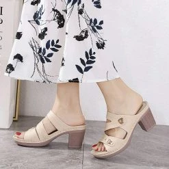 Nuheel® Woman Women Summer Sandals With Block Heel Comfort Wedge Sandals 28 Nuheel® Woman Women Summer Sandals With Block Heel Comfort Wedge Sandals
