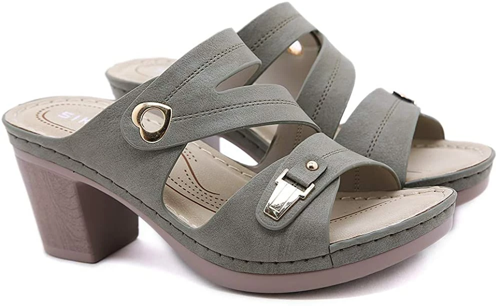 Nuheel® Woman Women Summer Sandals With Block Heel Comfort Wedge Sandals 18 Nuheel® Woman Women Summer Sandals With Block Heel Comfort Wedge Sandals