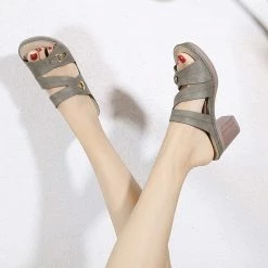 Nuheel® Woman Women Summer Sandals With Block Heel Comfort Wedge Sandals 43 Nuheel® Woman Women Summer Sandals With Block Heel Comfort Wedge Sandals