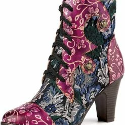 Nuheel® Woman Womens Ankle Boots Leather Winter Fur Lined Boots High Block Heel