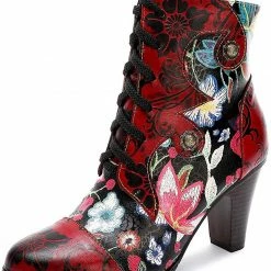 Nuheel® Woman Womens Ankle Boots Leather Winter Fur Lined Boots High Block Heel