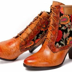 Nuheel® Woman Womens Ankle Boots Leather Winter Fur Lined Boots High Block Heel