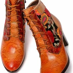 Nuheel® Woman Womens Ankle Boots Leather Winter Fur Lined Boots High Block Heel