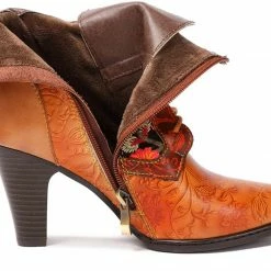 Nuheel® Woman Womens Ankle Boots Leather Winter Fur Lined Boots High Block Heel