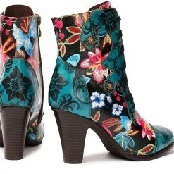 Nuheel® Woman Womens Ankle Boots Leather Winter Fur Lined Boots High Block Heel