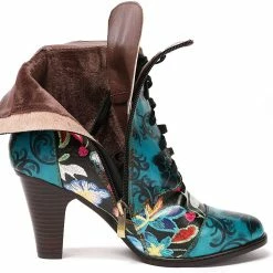 Nuheel® Woman Womens Ankle Boots Leather Winter Fur Lined Boots High Block Heel