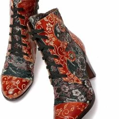 Nuheel® Woman Womens Ankle Boots Leather Winter Fur Lined Boots High Block Heel