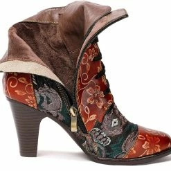 Nuheel® Woman Womens Ankle Boots Leather Winter Fur Lined Boots High Block Heel