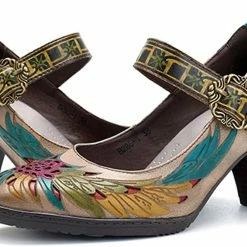 Nuheel® Womens Leather Pumps Walking Shoes Ladies Low Mid Heel Court Shoes Woman