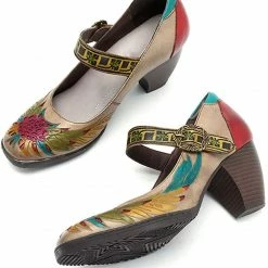 Nuheel® Womens Leather Pumps Walking Shoes Ladies Low Mid Heel Court Shoes Woman