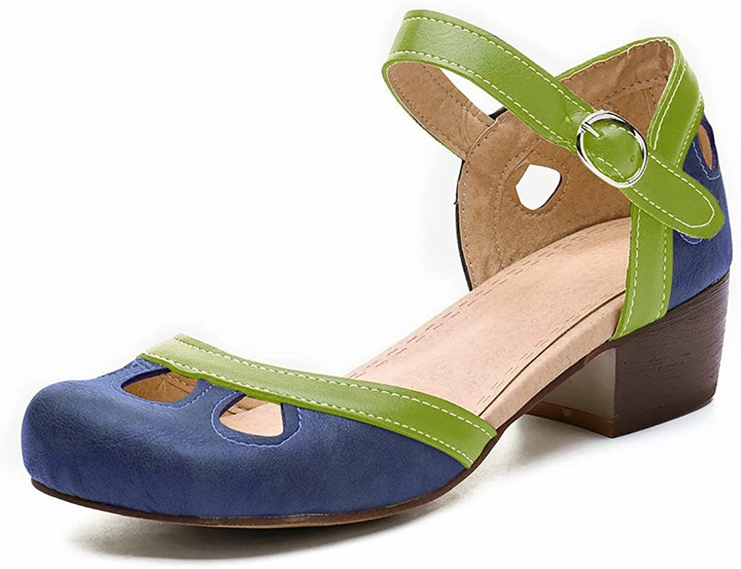 Nuheel® Women Leather Pumps Shoes Block Heel Mary Jane Pumps 17 Nuheel® Women Leather Pumps Shoes Block Heel Mary Jane Pumps