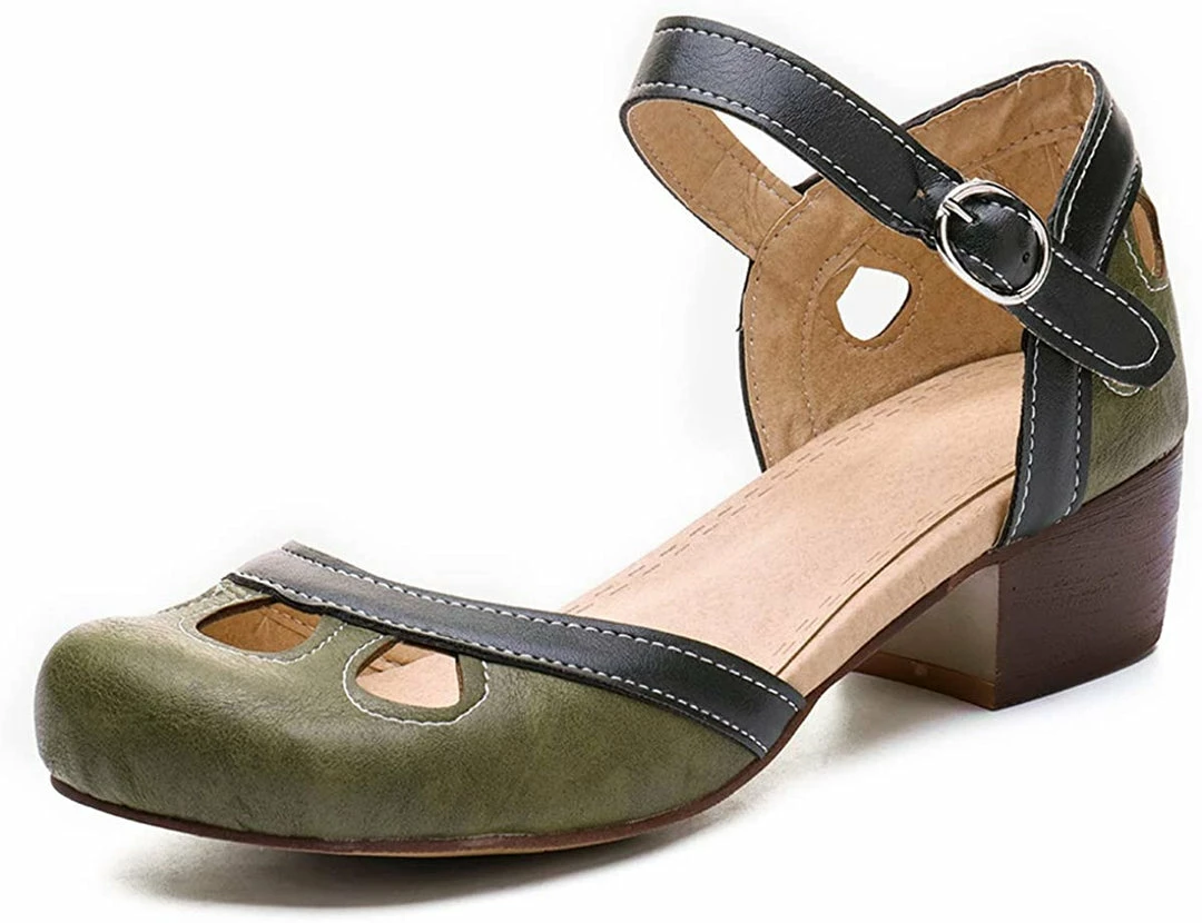 Nuheel® Women Leather Pumps Shoes Block Heel Mary Jane Pumps 31 Nuheel® Women Leather Pumps Shoes Block Heel Mary Jane Pumps