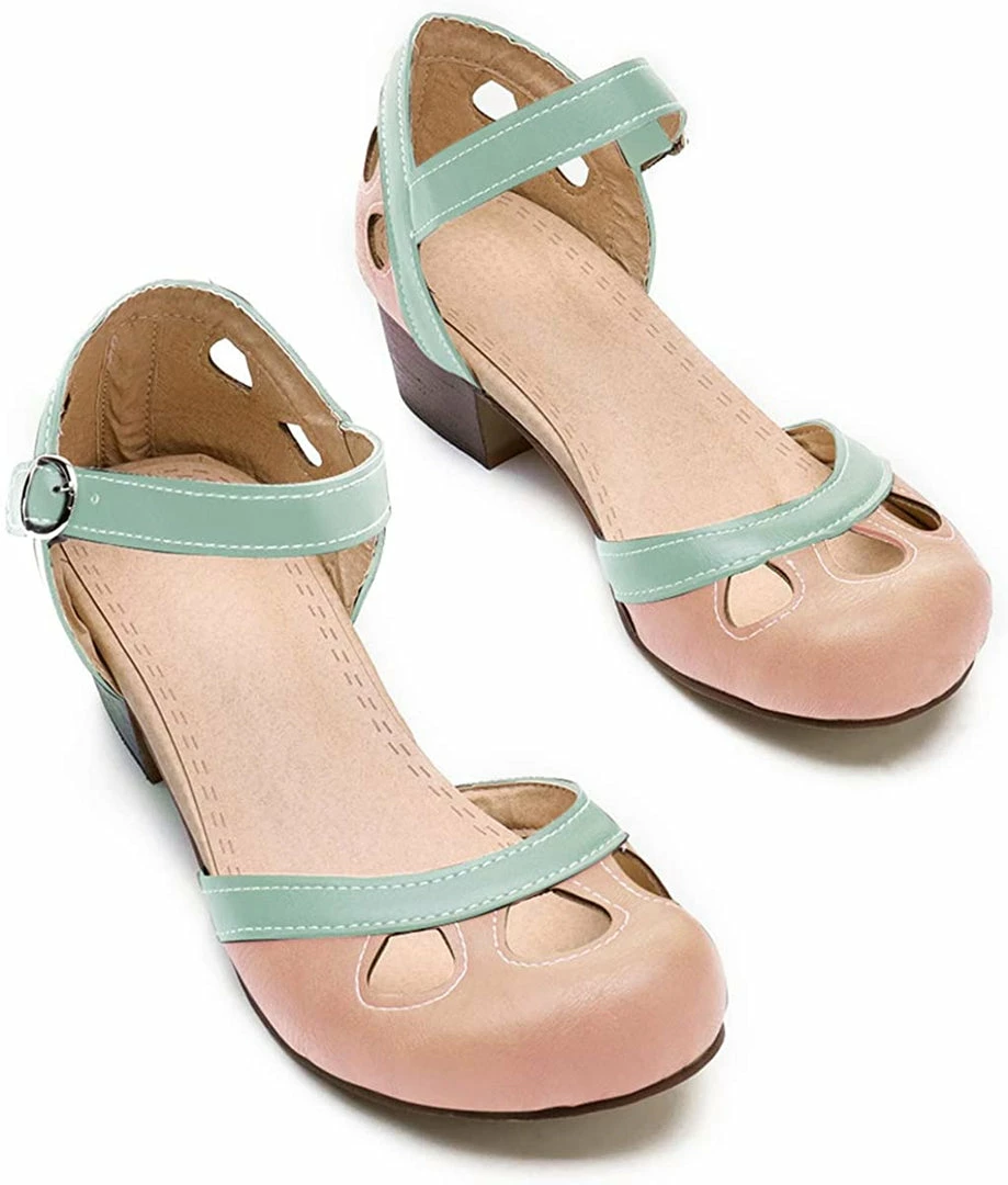 Nuheel® Women Leather Pumps Shoes Block Heel Mary Jane Pumps 13 Nuheel® Women Leather Pumps Shoes Block Heel Mary Jane Pumps