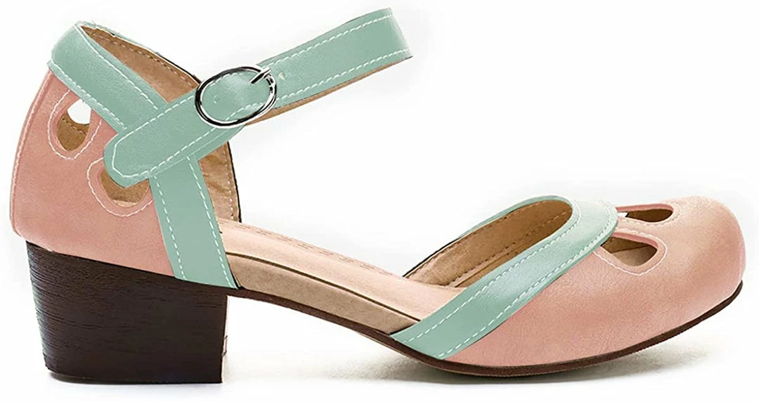 Nuheel® Women Leather Pumps Shoes Block Heel Mary Jane Pumps 14 Nuheel® Women Leather Pumps Shoes Block Heel Mary Jane Pumps