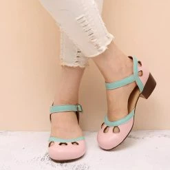 Nuheel® Women Leather Pumps Shoes Block Heel Mary Jane Pumps 50 Nuheel® Women Leather Pumps Shoes Block Heel Mary Jane Pumps