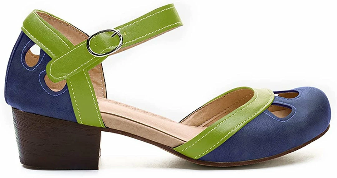 Nuheel® Women Leather Pumps Shoes Block Heel Mary Jane Pumps 21 Nuheel® Women Leather Pumps Shoes Block Heel Mary Jane Pumps