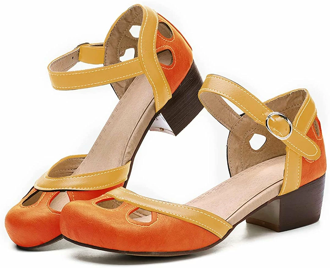 Nuheel® Women Leather Pumps Shoes Block Heel Mary Jane Pumps 26 Nuheel® Women Leather Pumps Shoes Block Heel Mary Jane Pumps