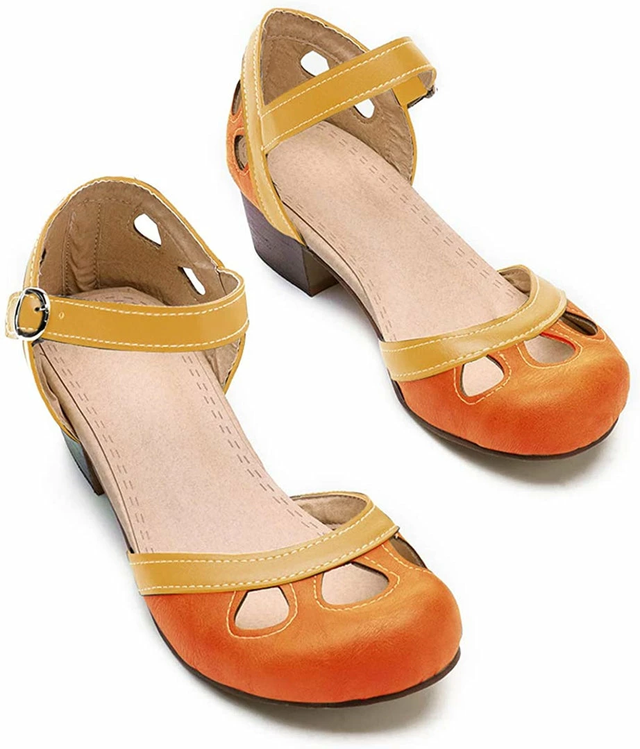 Nuheel® Women Leather Pumps Shoes Block Heel Mary Jane Pumps 27 Nuheel® Women Leather Pumps Shoes Block Heel Mary Jane Pumps