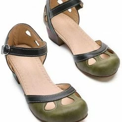 Nuheel® Women Leather Pumps Shoes Block Heel Mary Jane Pumps 68 Nuheel® Women Leather Pumps Shoes Block Heel Mary Jane Pumps