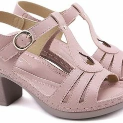 Nuheel® Woman Womens Sandals Summer Open Toe Chunky Heel Ankle Strap Shoes