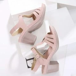 Nuheel® Woman Womens Sandals Summer Open Toe Chunky Heel Ankle Strap Shoes 26 Nuheel® Woman Womens Sandals Summer Open Toe Chunky Heel Ankle Strap Shoes