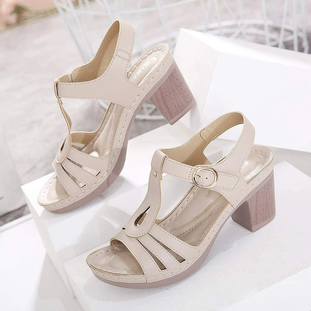 Nuheel® Woman Womens Sandals Summer Open Toe Chunky Heel Ankle Strap Shoes 13 Nuheel® Woman Womens Sandals Summer Open Toe Chunky Heel Ankle Strap Shoes