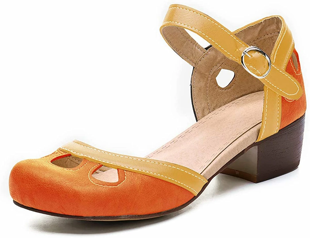 Nuheel® Women Leather Pumps Shoes Block Heel Mary Jane Pumps 24 Nuheel® Women Leather Pumps Shoes Block Heel Mary Jane Pumps