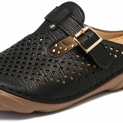 Nuheel® Womens Wedge Mule Clogs Closed Toe Hollow Out Retro Slippers