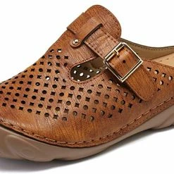 Nuheel® Womens Wedge Mule Clogs Closed Toe Hollow Out Retro Slippers