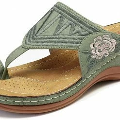 Nuheel® Womens Wedges Sandals T Strap Slipper Shoes Clip Toe Walking Post Thong Shoes