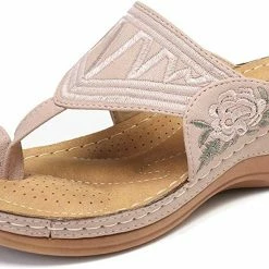 Nuheel® Womens Wedges Sandals T Strap Slipper Shoes Clip Toe Walking Post Thong Shoes