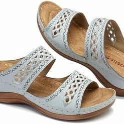 Nuheel® Womens Wedges Sandals Summer Comfort Open Toe Casual Wedges Sandals