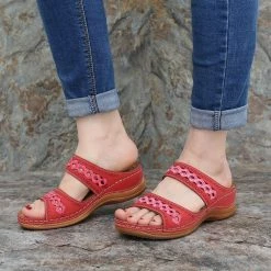 Nuheel® Womens Wedges Sandals Summer Comfort Open Toe Casual Wedges Sandals