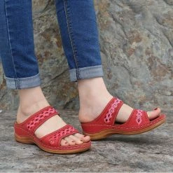 Nuheel® Womens Wedges Sandals Summer Comfort Open Toe Casual Wedges Sandals