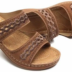 Nuheel® Womens Wedges Sandals Summer Comfort Open Toe Casual Wedges Sandals