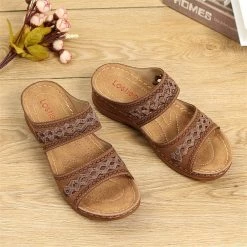 Nuheel® Womens Wedges Sandals Summer Comfort Open Toe Casual Wedges Sandals